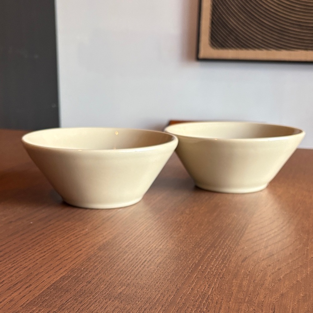 THE PAMPERED CHEF - Set of 2 Sandstone Ceramic Soup Bowls